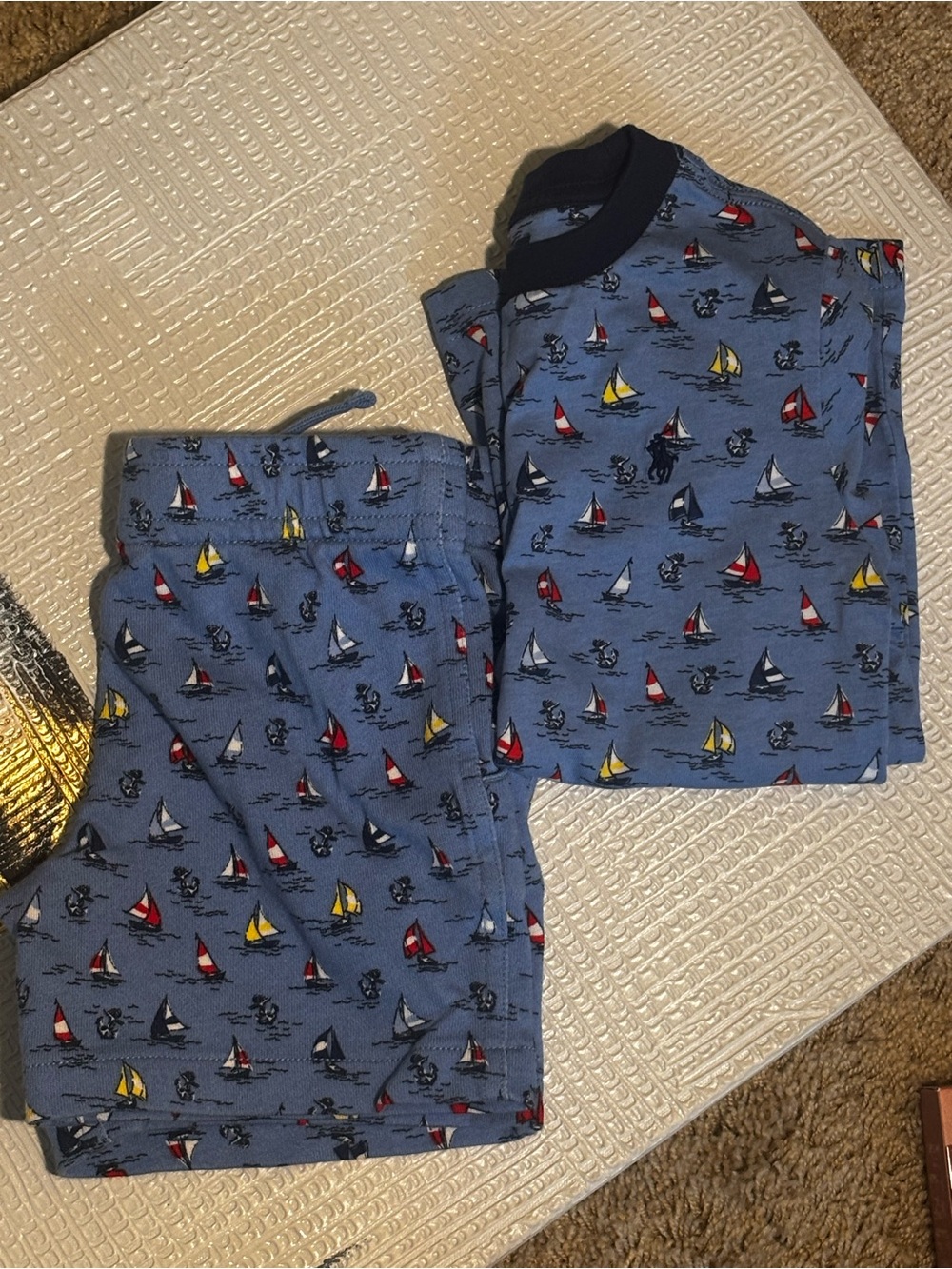 Polo Ralph Lauren Kids Blue Sailboat short Set